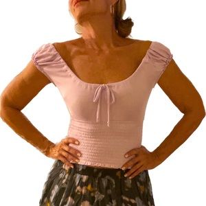BAR III Feminine pink on or off shoulder top size S